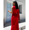 Červené dlouhé elegantní šaty NONIENY s průstřihem