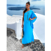 Tyrkysové elegantní šaty HUDIESI přes rameno