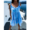 Modré volnější šaty APPEAL s volánky