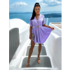 Světle fialové šaty STATIL s páskem