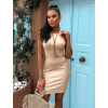 Světle hnědé žebrované šaty HALILESI