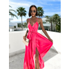 Neon růžové elegantní dlouhé šaty FAIRYTALE