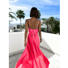 Neon růžové elegantní dlouhé šaty FAIRYTALE