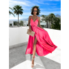 Neon růžové elegantní dlouhé šaty FAIRYTALE