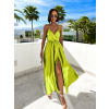 Neon zelené elegantní dlouhé šaty FAIRYTALE