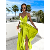 Neon zelené elegantní dlouhé šaty FAIRYTALE