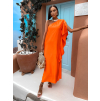 Oranžové elegantní šaty HUDIESI přes rameno