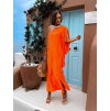 Oranžové elegantní šaty HUDIESI přes rameno