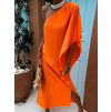 Oranžové elegantní šaty HUDIESI přes rameno