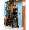 Černé dlouhé elegantní šaty COPPYRE s květinovým vzorem