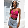 Tmavě růžový krajkovaný top KASPERE