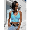 Světle modrý crop top DAVEN