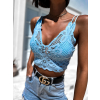 Světle modrý crop top DAVEN