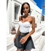 Bílý crop top CLEARUS bez ramínek