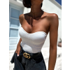 Bílý crop top CLEARUS bez ramínek