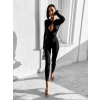 Černý elegantní overal CIMELINE s dlouhým rukávem