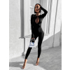 Černý elegantní overal CIMELINE s dlouhým rukávem
