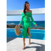 Zelené elegantní šaty KOANTES s rozparkem