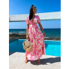 Růžové elegantní šaty CYPREY se vzory