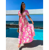 Růžové elegantní šaty CYPREY se vzory
