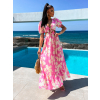 Růžové elegantní šaty CYPREY se vzory