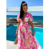 Růžové elegantní šaty CYPREY se vzory