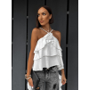 Bílý elegantní top LITHES na zavazování