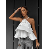 Bílý elegantní top LITHES na zavazování