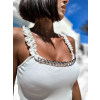 Bílé elegantní top GENTLY se zlatým detailem
