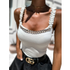 Bílé elegantní top GENTLY se zlatým detailem