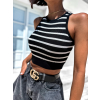 Černý elegantní top ALAWOSI s pruhy