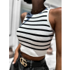 Bílý elegantní top ALAWOSI s pruhy