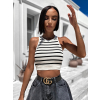 Krémový elegantní top ALAWOSI s pruhy