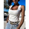 Bílý elegantní crop top LOTES