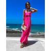 Neon růžové elegantní šaty SIMORENS