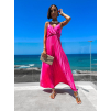 Neon růžové elegantní šaty SIMORENS