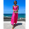 Neon růžové elegantní šaty SIMORENS