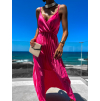 Neon růžové elegantní šaty SIMORENS