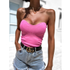 Světle růžový crop top CLEARUS bez ramínek
