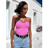Světle růžový crop top CLEARUS bez ramínek