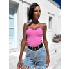 Světle růžový crop top CLEARUS bez ramínek