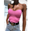 Světle růžový crop top CLEARUS bez ramínek