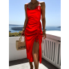 Červené elegantní šaty STELLAR s řasením