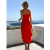 Červené elegantní šaty STELLAR s řasením