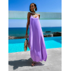 Fialové dlouhé elegantní šaty THEOS