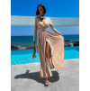 Béžové dlouhé elegantní šaty JOELLIAN