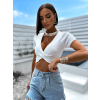 Bílý elegantní crop top CAILINE