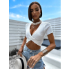Bílý elegantní crop top CAILINE