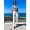 Bílé elegantní kalhoty MAEVES se širokými nohavicemi