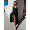 Smaragdové elegantní šaty KATIE s vázáním
